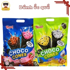 Bánh ốc quế Choco cones 3 vị, socola, chanh leo, bánh quế giòn thơm, Gói 300g Cao Cấp